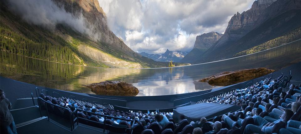 Image of the inside of the OMNIMAX Theater